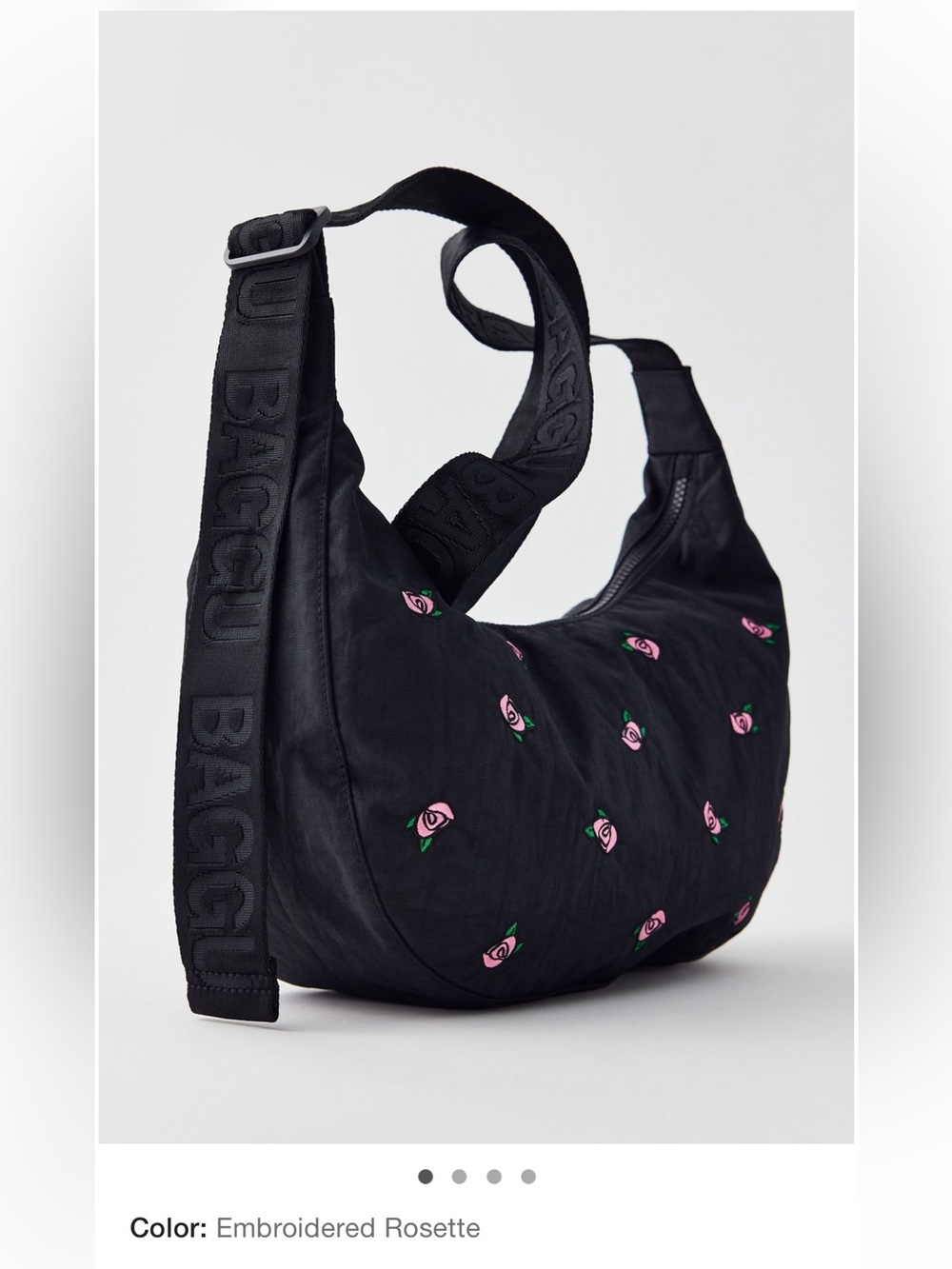 Baggu embroidered rosette medium crescent- UO exclusive